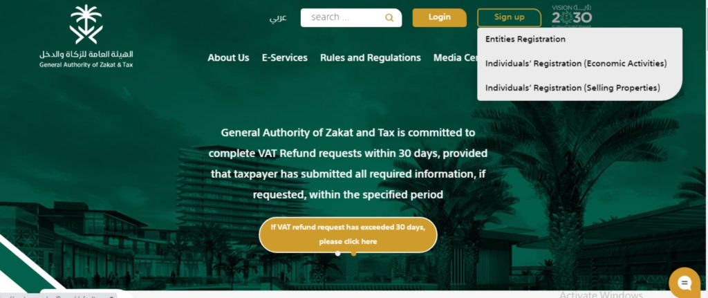 Register zakat and tax KSA